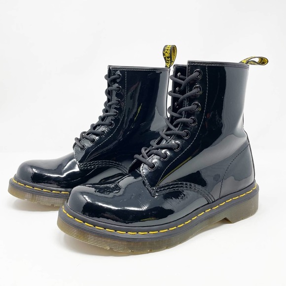 Dr. Martens Shoes - Dr. Martens 1460 Patent Leather Lace Up Combat Boots Size 7